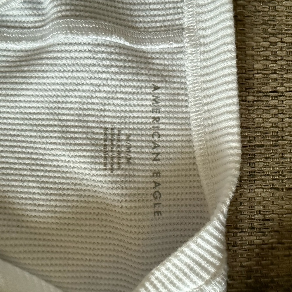 American Eagle White Ribbed Top